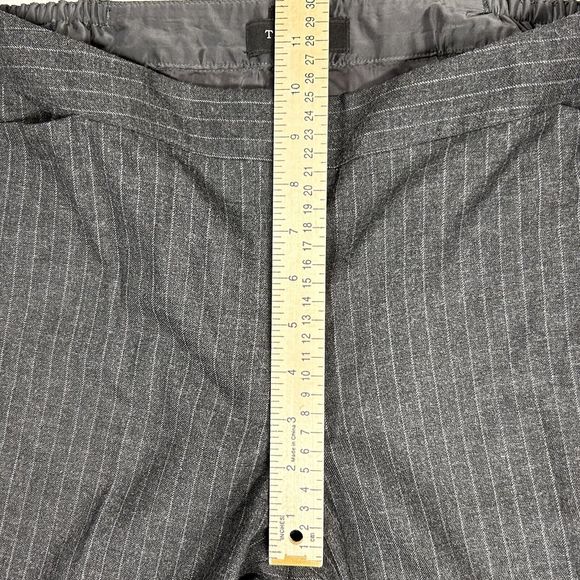 Talbots Pants Women’s 14 Gray White Wool Blend Pinstripe Work Casual Stretch - Picture 6 of 15